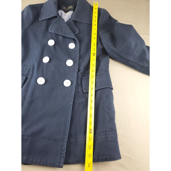 J. Crew Peacoat Womens 4 blue Navy Heavyweight Cotton Twill Double Breasted - Picture 11 of 13
